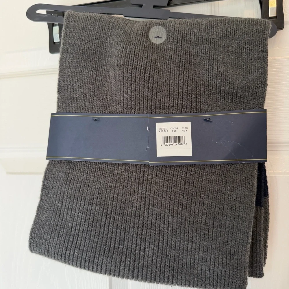 Polo by Ralph Lauren Gray and Navy Knit Hat & Scarf Set